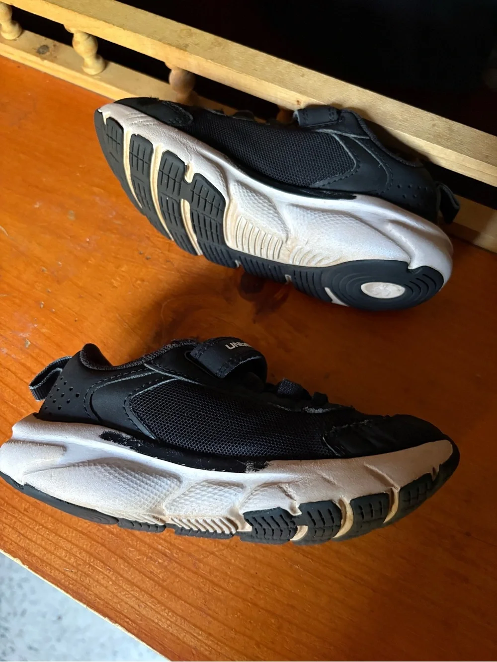 Under Armour Kids Black and White Athletic Sneakers